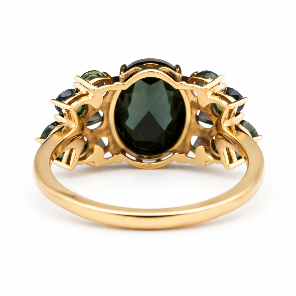 8.82 Ct Oval Sapphire 9K Gold Ring