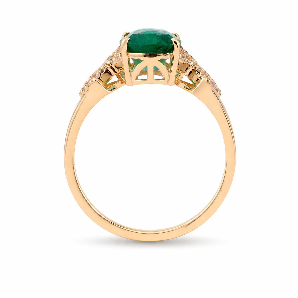 1.87 Ct Oval Emerald 9K Gold Ring