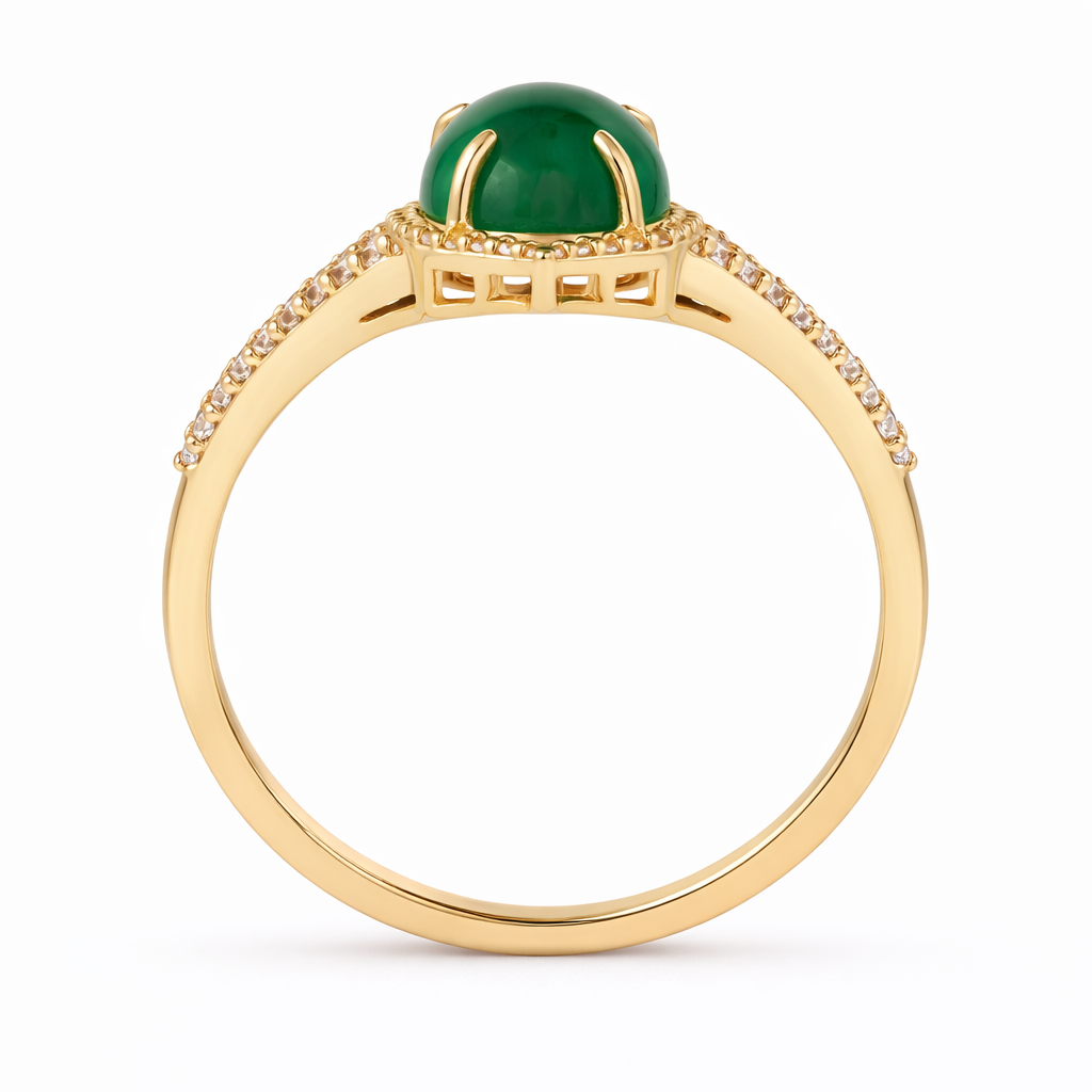 2.23 Ct Oval Emerald 9K Gold Ring