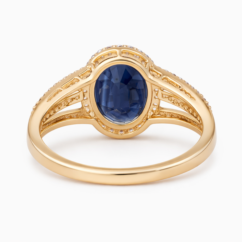 2.68 Ct Oval Sapphire 9K Gold Ring
