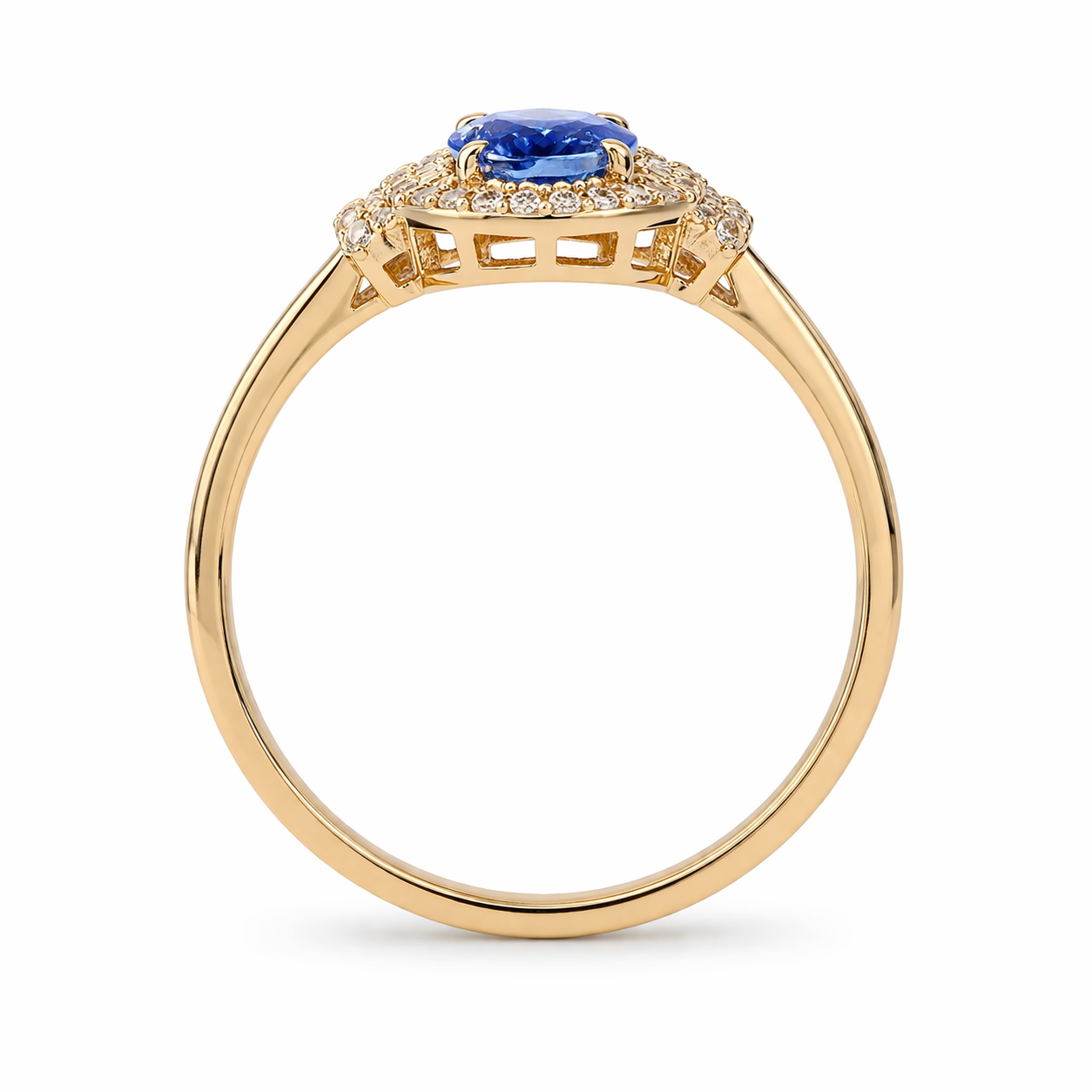 1.16 Ct Oval Sapphire 9K Gold Ring