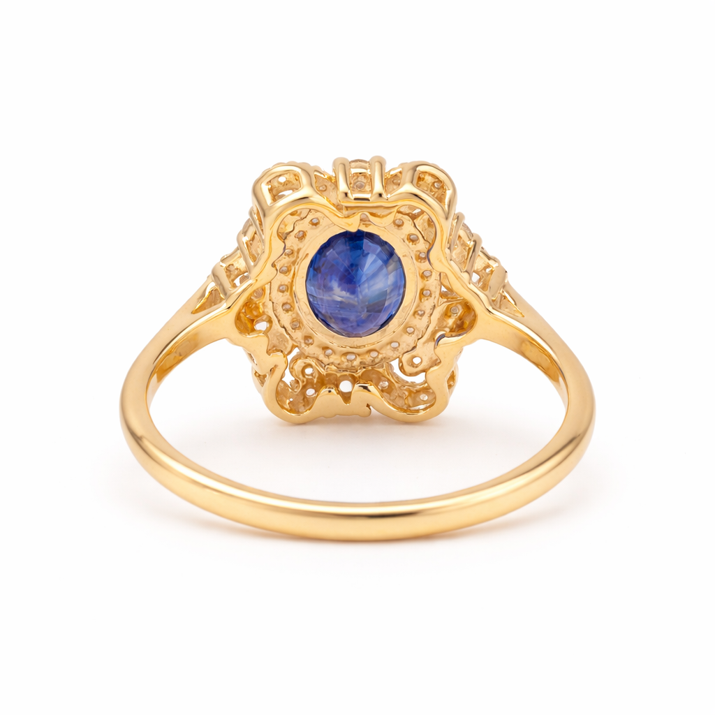 1.82 Ct Oval Sapphire 9K Gold Ring