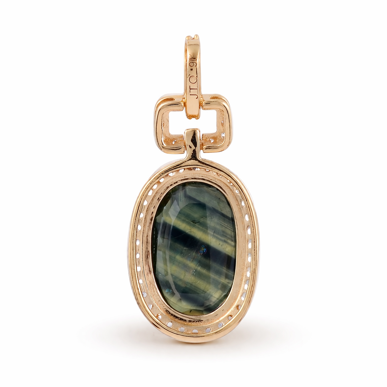 2.68 Ct Cushion Sapphire 9K Gold Pendant