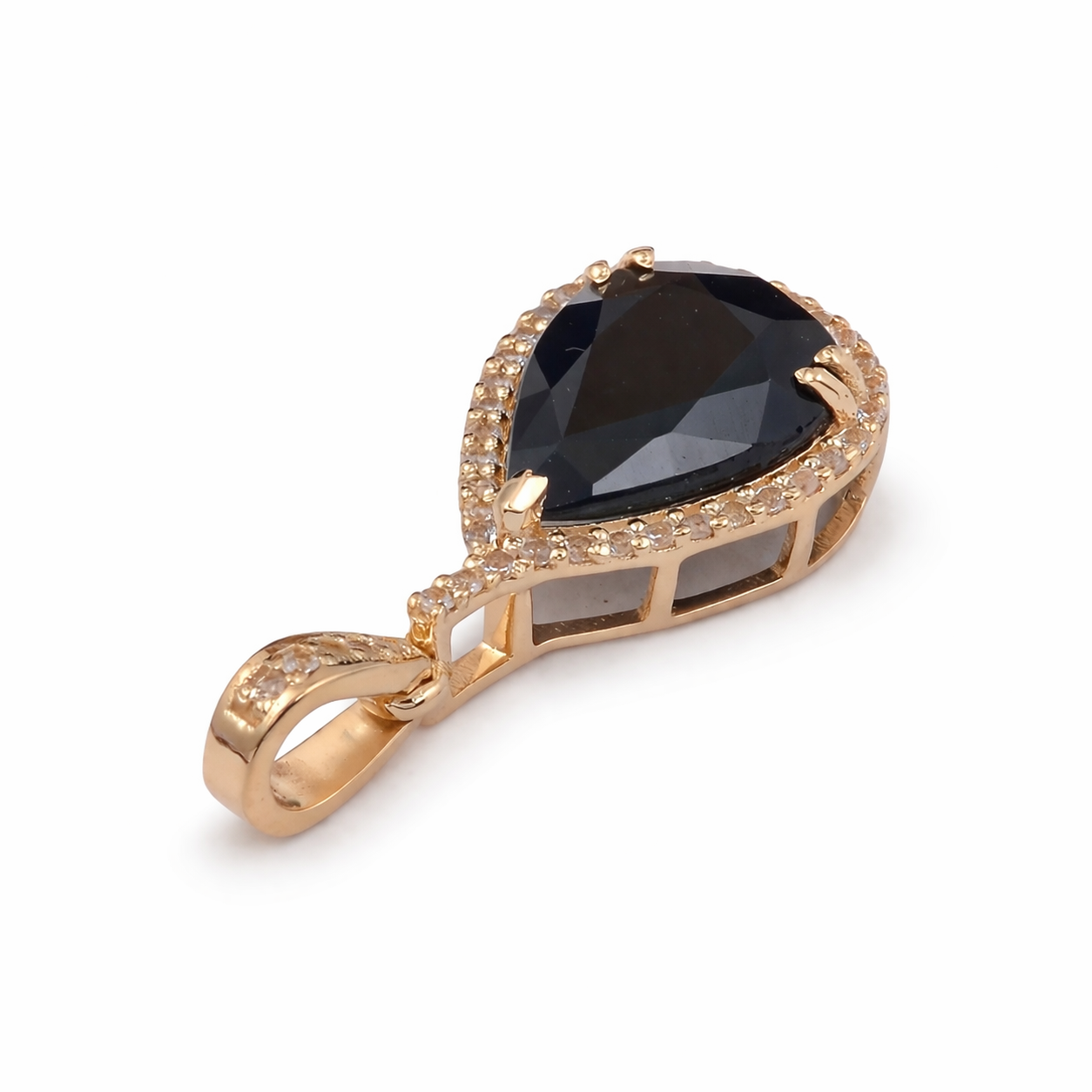 3.15 Ct Pear Sapphire 9K Gold Pendant