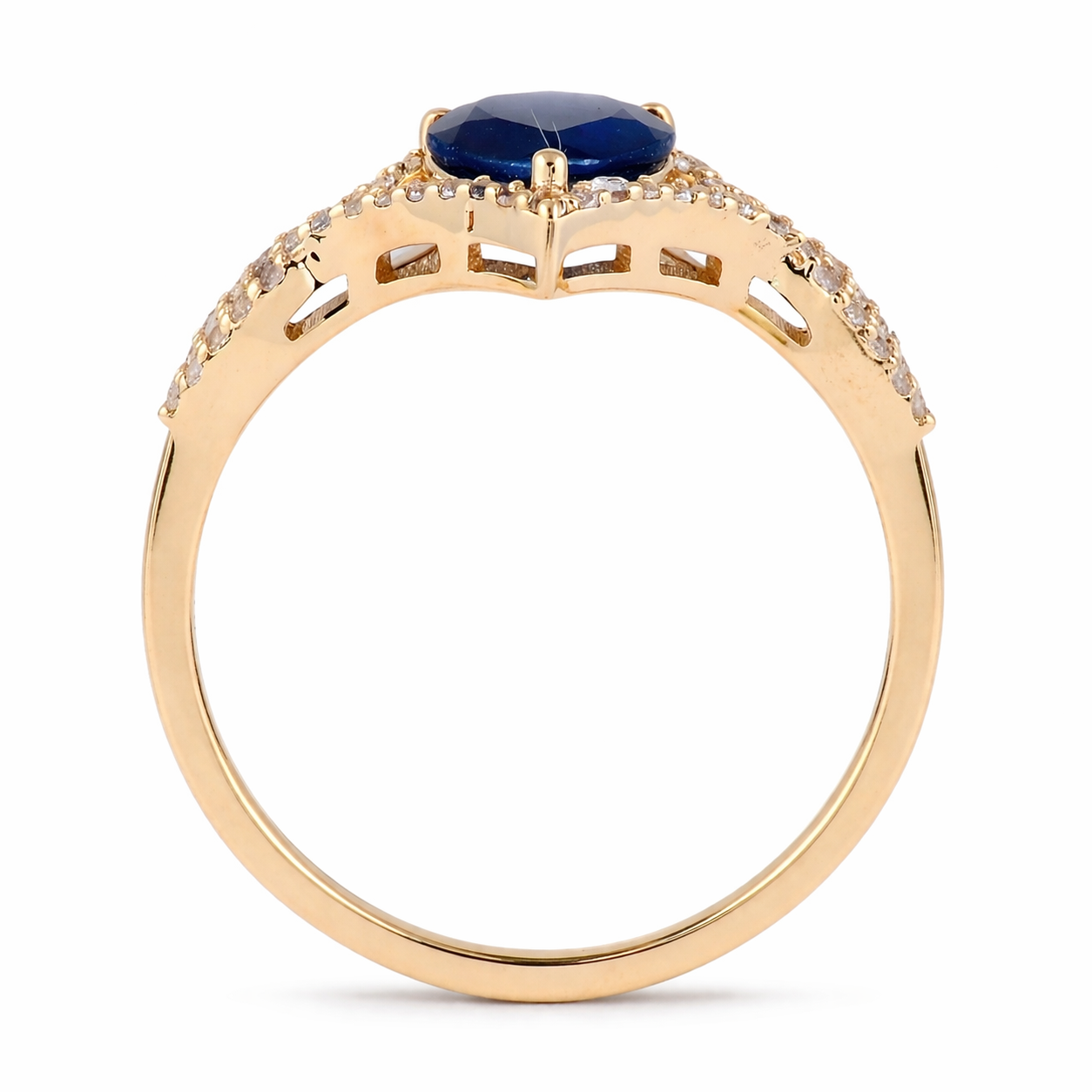 2.53 Ct Pear Sapphire 9K Gold Ring