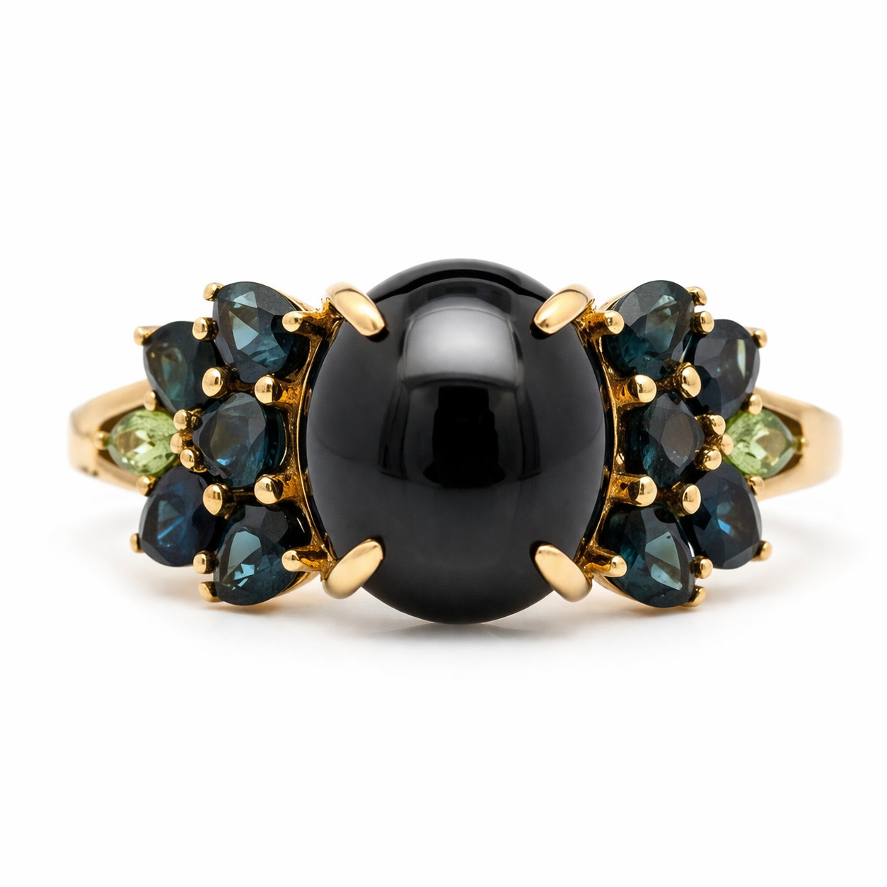 8.82 Ct Oval Sapphire 9K Gold Ring
