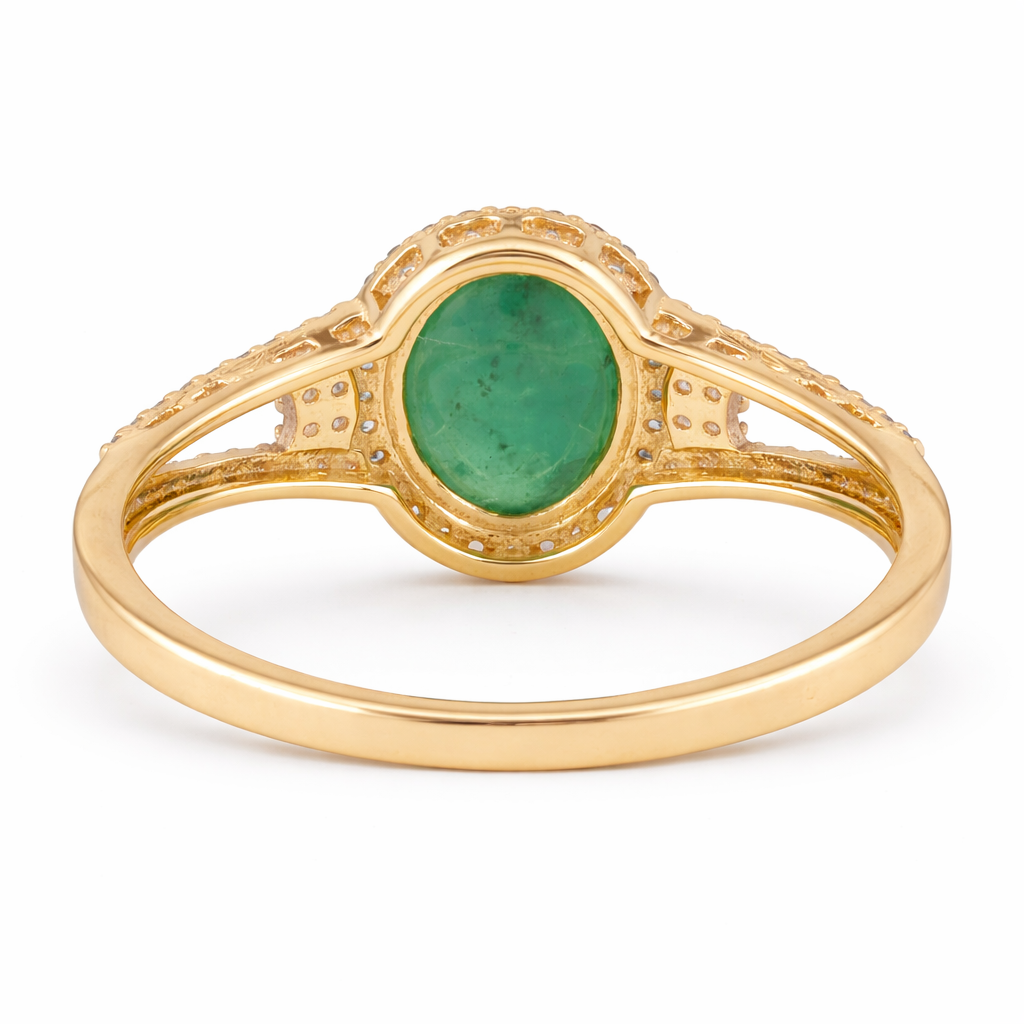 2.01 Ct Oval Emerald 9K Gold Ring