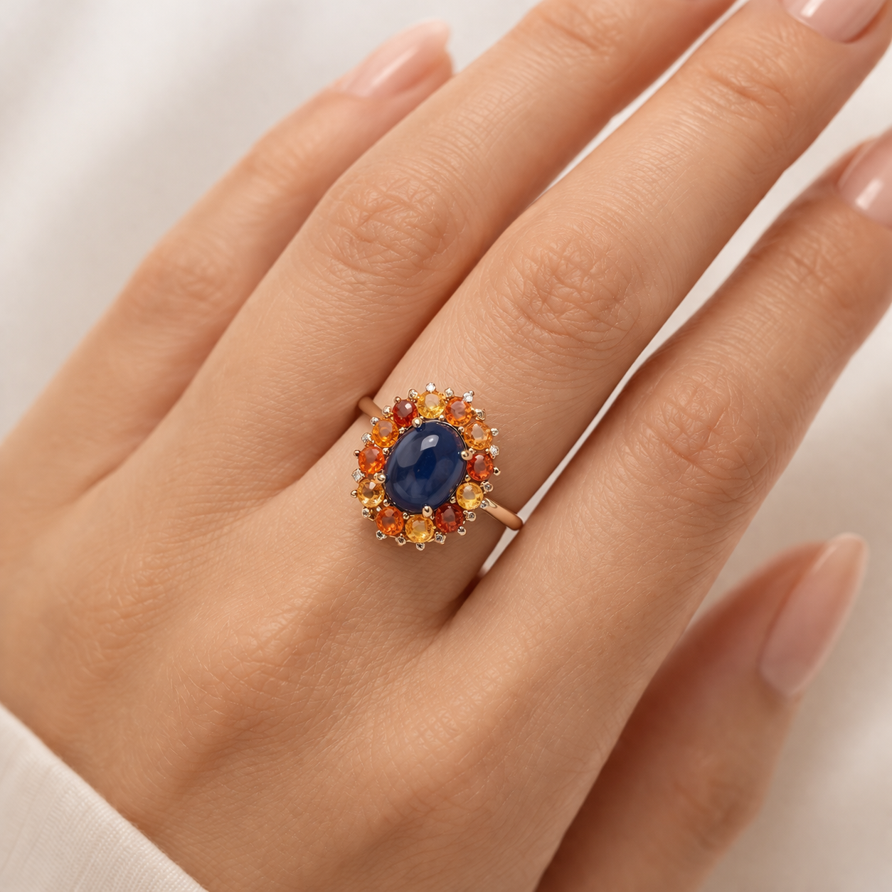 8.10 Ct Oval Sapphire 9K Gold Ring