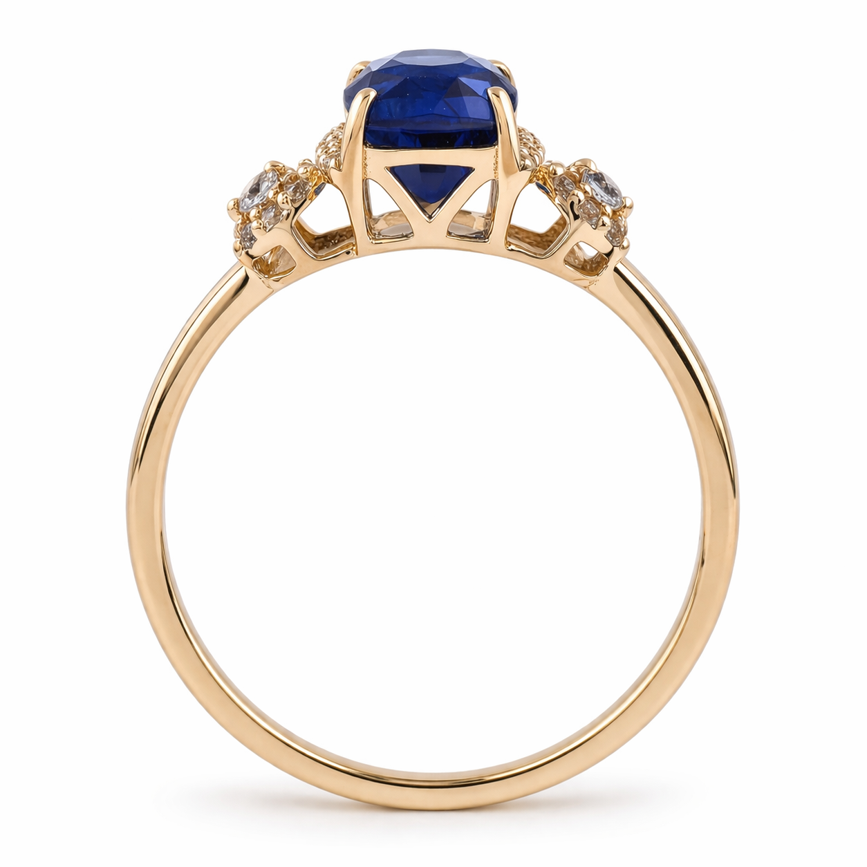1.68 Ct Cushion Sapphire 9K Gold Ring