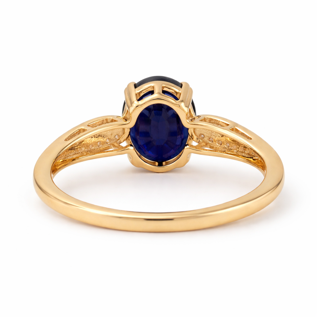 2.75 Ct Oval Sapphire 9K Gold Ring
