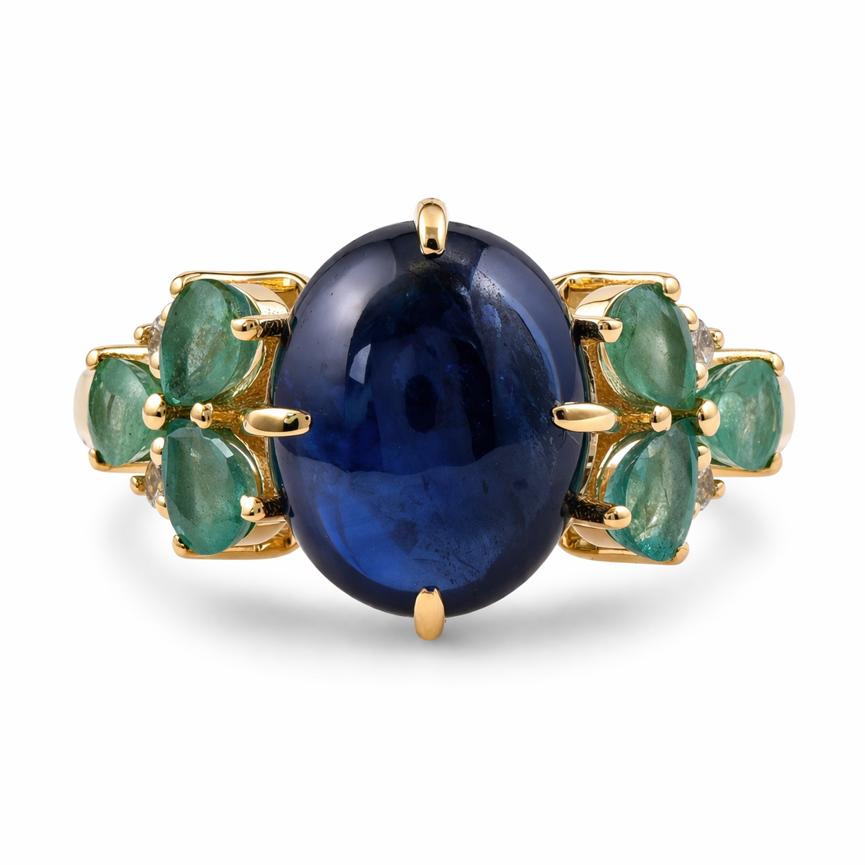 5.82 Ct Oval Sapphire 9K Gold Ring