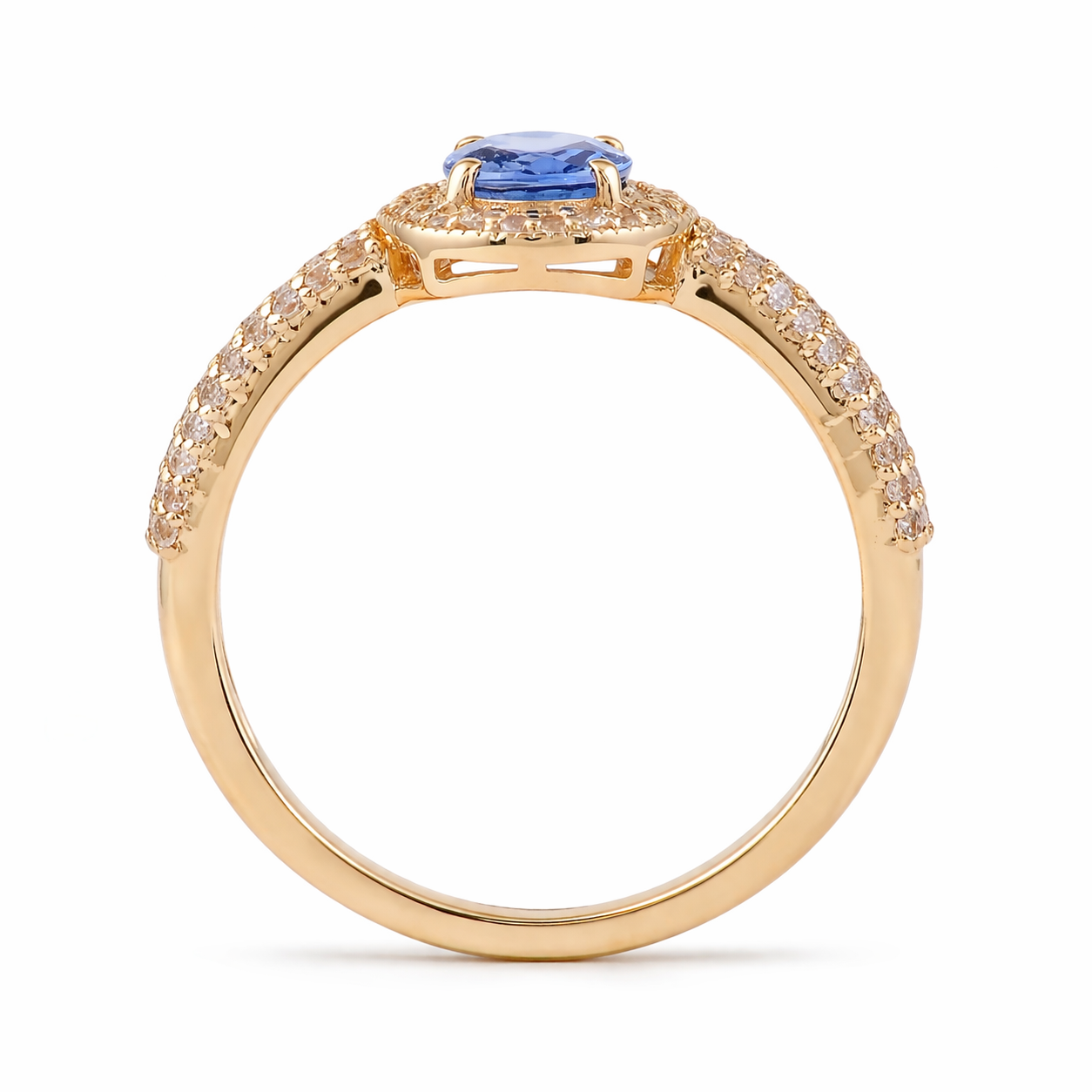 1.26 Ct Oval Sapphire 9K Gold Ring