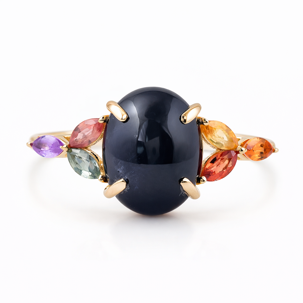 5.74 Ct Oval Sapphire 9K Gold Ring