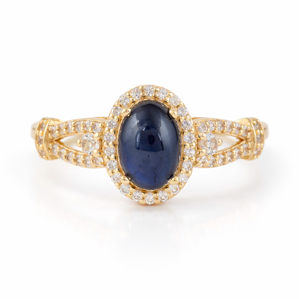 1.81 Ct Oval Sapphire 9K Gold Ring