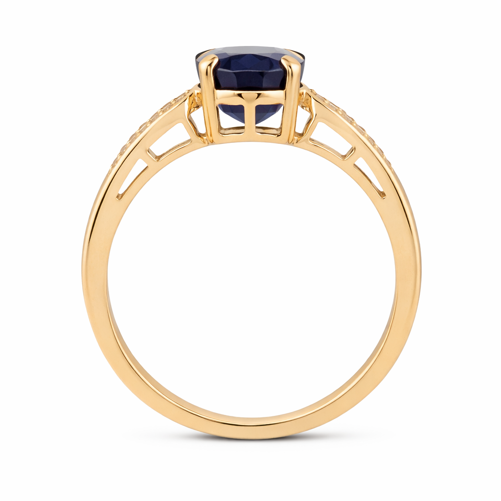 2.75 Ct Oval Sapphire 9K Gold Ring