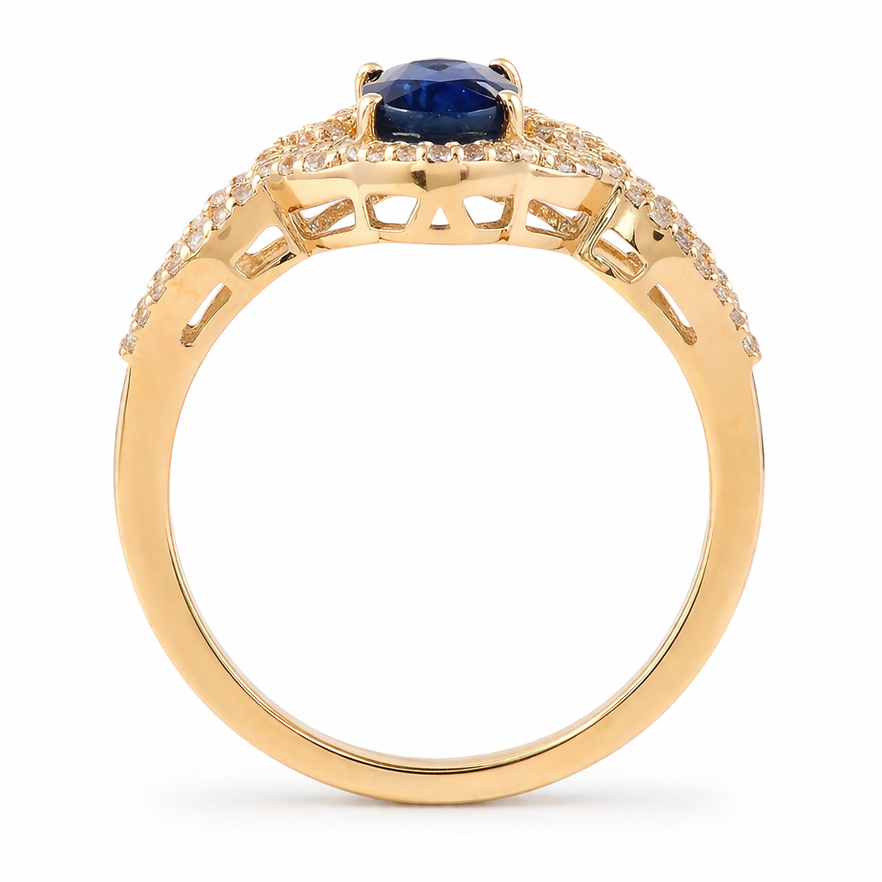 2.26 Ct Cushion Sapphire 9K Gold Ring