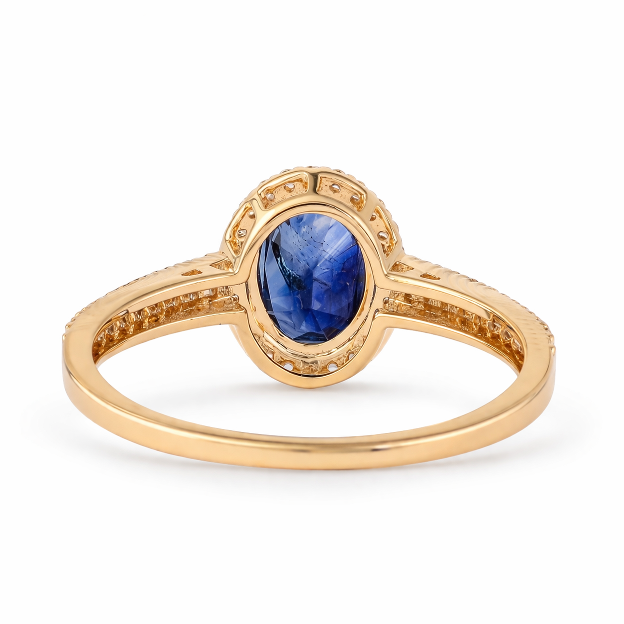 1.59 Ct Oval Sapphire 9K Gold Ring