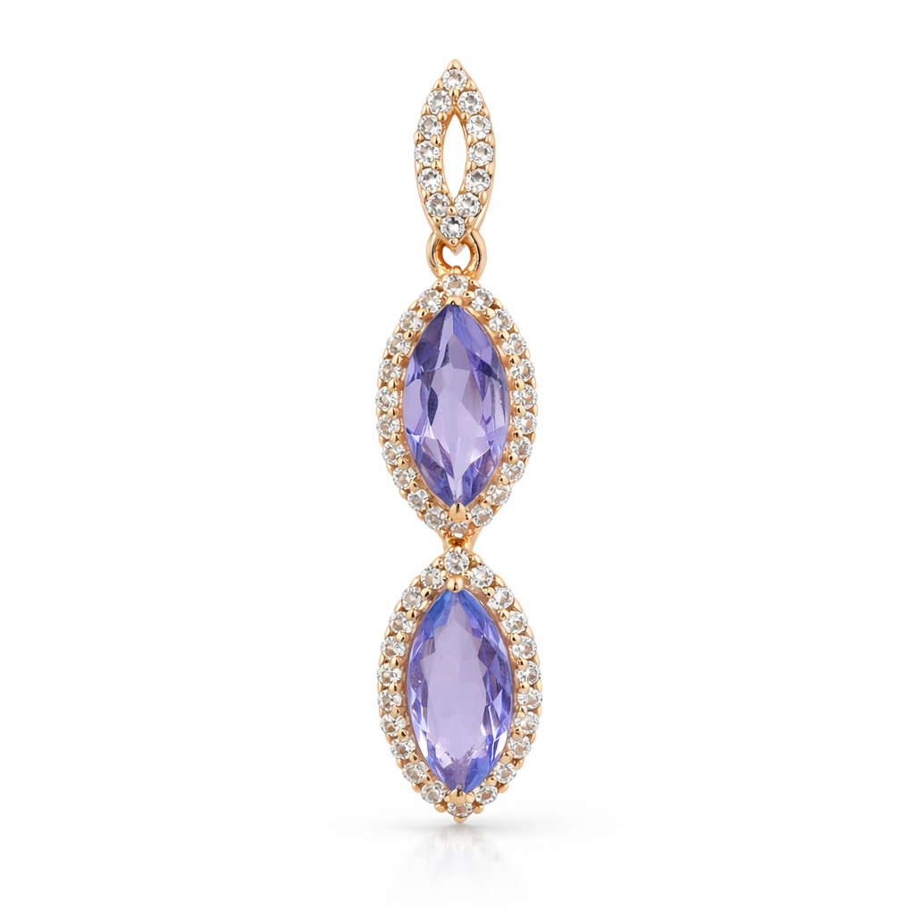 1.00 Ct Marquise Tanzanite 9K Gold Pendant